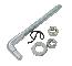 63 PARK BRAKE EQUALIZER J-BOLT, NUT AND CLIP