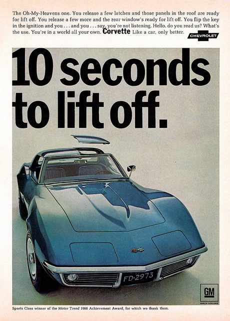 Vintage Advertisement Car Print Ad J397 1974 Corvette One word 