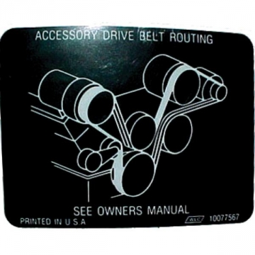 88-91 BELT ROUTING DECAL (ALL EXCEPT ZR1)
