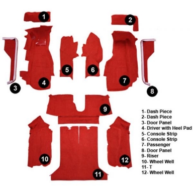 84-87 MASS BACK CARPET SET - COUPE