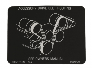 88-91 BELT ROUTING DECAL (ALL EXCEPT ZR1)