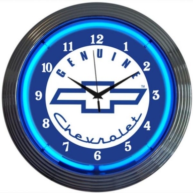 CHEVROLET NEON WALL CLOCK (BLUE NEON)