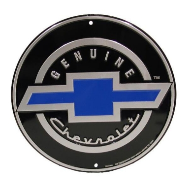 METAL GENUINE CHEVROLET LOGO CIRCULAR SIGN