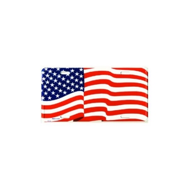 WAVING USA FLAG LICENSE TAG