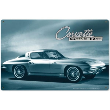 1963 CORVETTE STINGRAY METAL SIGN (18X12)