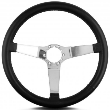 63-82  LEATHER WRAPPED STEERING WHEEL (POLISHED)