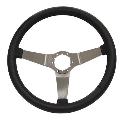 63-82  LEATHER WRAPPED STEERING WHEEL (BRUSHED)