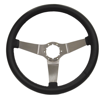 63-82  LEATHER WRAPPED STEERING WHEEL (BRUSHED)