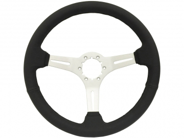 63-82 SPORT STEERING WHEEL BLACK W/BRUSHED SPOKE