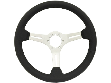 63-82 SPORT STEERING WHEEL BLACK W/BRUSHED SPOKE