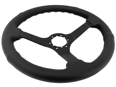 63-82 STEERING WHEEL BLK PERF - SOLID BLK SPOKE