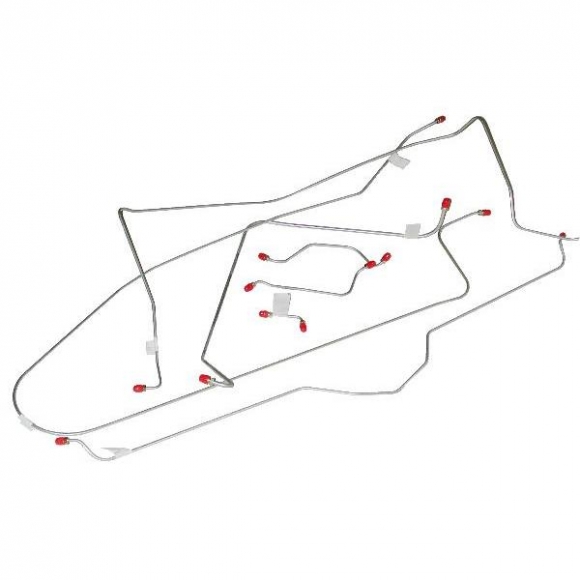 63-64 BRAKE LINE SET (STEEL) W/O POWER BRAKES