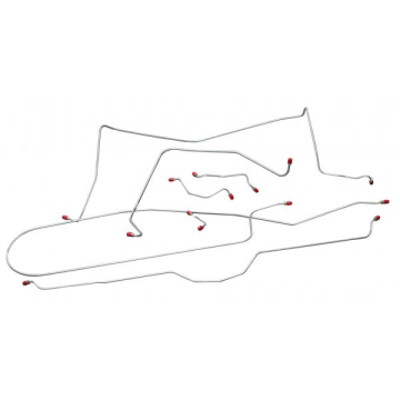 63-64 BRAKE LINE SET (STEEL) W/POWER BARKES