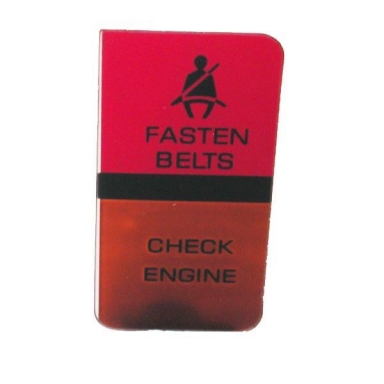 80-82 FASTEN BELTS/ CHECK ENGINE LENS