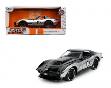 1969 CORVETTE DIECAST BLACK/SILVER (1/24 SCALE)