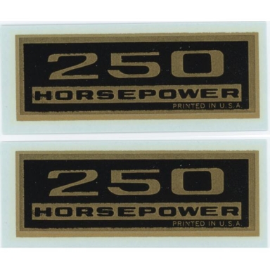 62-65 VALVE COVER DECALS - 250 HP (WATER TRANSFER)