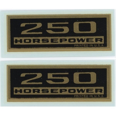62-65 VALVE COVER DECALS - 250 HP (WATER TRANSFER)