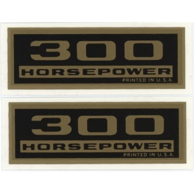 62-65 VALVE COVER DECALS - 300 HP (WATER TRANSFER)