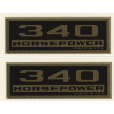62-63 VALVE COVER DECALS - 340 HP (WATER TRANSFER)
