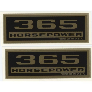 64-65 VALVE COVER DECALS - 365 HP (WATER TRANSFER)