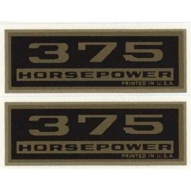64-65 VALVE COVER DECALS - 375 HP (WATER TRANSFER)