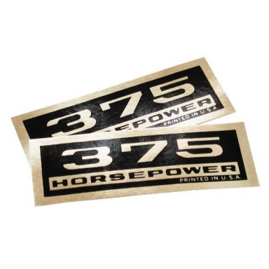 64-65 VALVE COVER DECALS - 375 HP (PEEL & STICK)