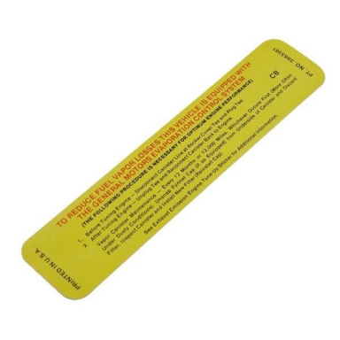 70-71 EMISSIONS -VAPOR CANNISTER DECAL (YELLOW)