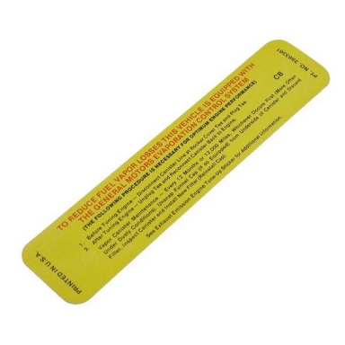 70-71 EMISSIONS -VAPOR CANNISTER DECAL (YELLOW)