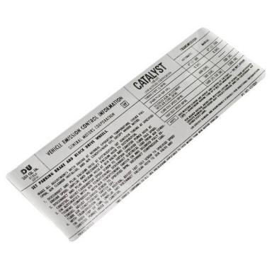 78 EMISSIONS CONTROL DECAL (DU)