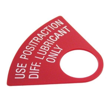 66-72 POSITRACTION RED PLASTIC TAG