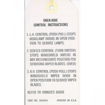 68-72 WIPER OVER-RIDE INSTRUCTIONS