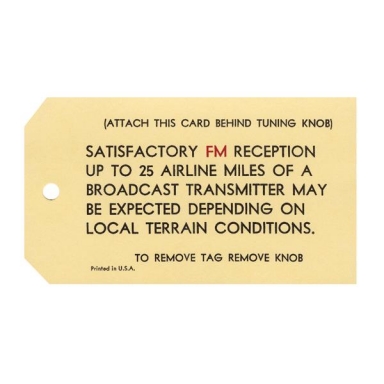 65-69 RADIO ANTENNA CARD