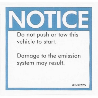 74-76 SUNVISOR NOTICE (RH)