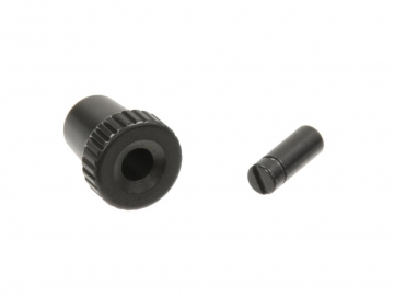 77-82 CLOCK KNOB WITH RETAINING NUT (BLACK)