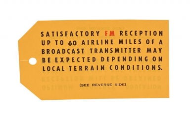63 FM RADIO HANG TAG (60 AIRLINE MILES)