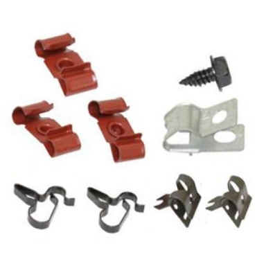 56-57 BRAKE AND FUEL LINE CLIP SET (9 PCS)