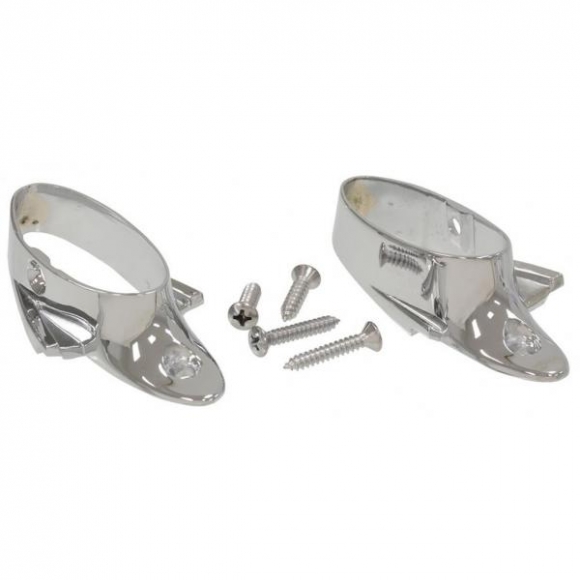 58-62 CHROME GRAB BAR END CAPS W/SCREWS (PR)