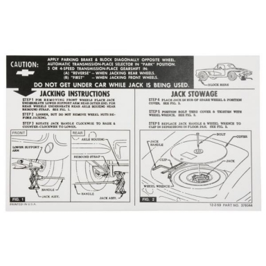 61-62 JACKING INSTRUCTIONS