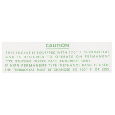 58-62 COOLANT CAUTION DECAL (ON RADIATOR)