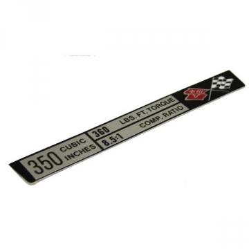 72 CONSOLE ENGINE DATA PLATE (L-48)