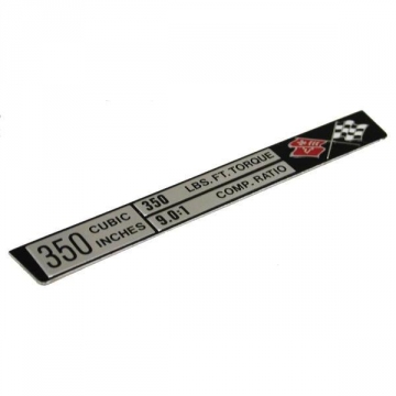 73 CONSOLE ENGINE DATA PLATE (L-82)
