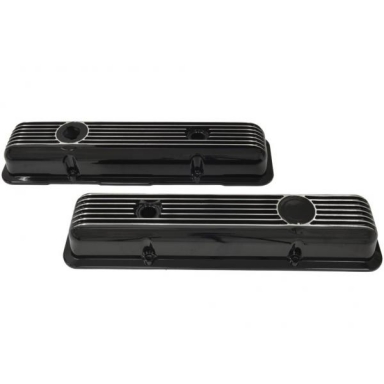 78-82 VALVE COVER (FINNED BLACK ALUMINUM) (PAIR)