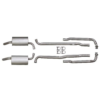 74 COMPLETE ALUMINIZED EXHAUST SYSTEM (2 INCH)