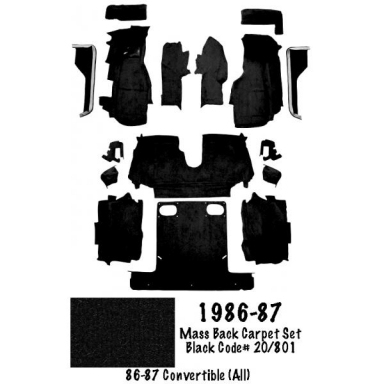 86-87 MASS BACK CARPET SET (CONVERTIBLE-BLACK)
