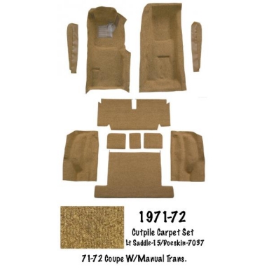 71-72 CARPET SET (CUT PILE) MANUAL COUPE