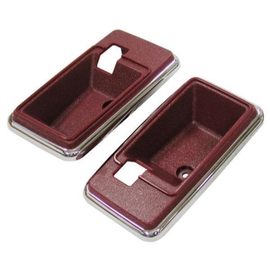 78-82 DOOR PANEL LATCH BEZELS (DK RED)