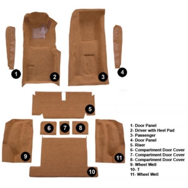 71-75 CARPET SET (CUT PILE) MANUAL COUPE