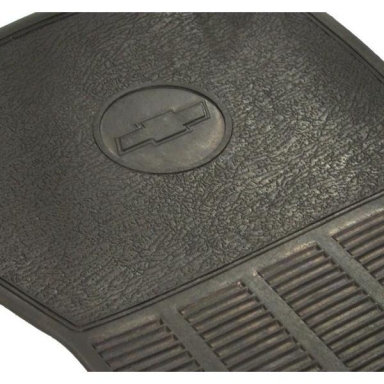 63-67 BLACK RUBBER FLOOR MATS (BOWTIE LOGO)