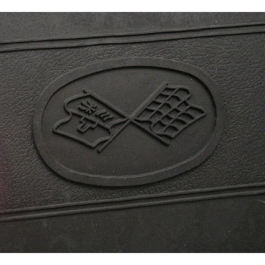 68-82 BLACK RUBBER FLOOR MATS (CROSSFLAG LOGO)