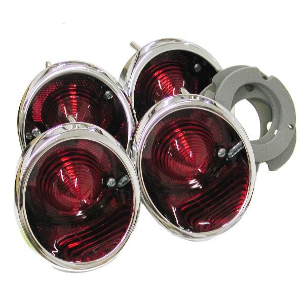 63-67 Corvette Red Tail Light Lens Pair W/ Gaskets – Also Fits 58 Impala By CHQ